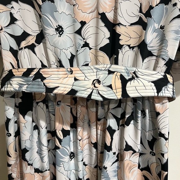 Vintage 1980’s Leslie Fay Floral Secretary Dress with Original Belt  Size 14 - Picture 7 of 8